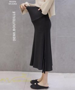 スカート | マタニティ ミディアム丈 マタニティウェア 無地 おしゃれ 可愛い マタニティウエスト調整 カジュアル 妊婦服 ウエスト調整 夏 きれいめ 春