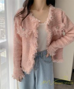 カーディガン | 2022秋冬ニットショート丈 アウター レディース ニットニット セーター 長袖 羽織り フロントボタン トップス 通学通勤 20代40代