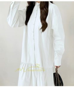 マキシ | シャツワンピース ワンピース 秋 春 レディース ロングワンピース 長袖 ロング丈 マキシ丈 体型カバー 無地 ゆったり 着痩せ 30代 40代 カジュアル 50代 夏物