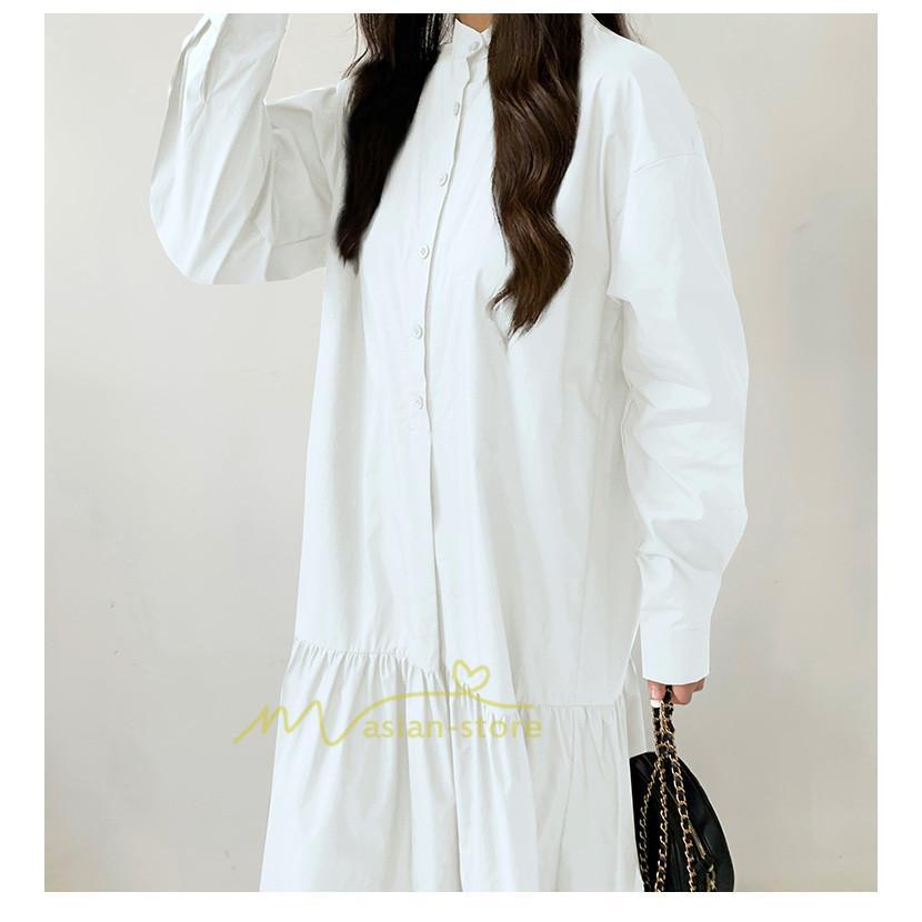 マキシ | シャツワンピース ワンピース 秋 春 レディース ロングワンピース 長袖 ロング丈 マキシ丈 体型カバー 無地 ゆったり 着痩せ 30代 40代 カジュアル 50代 夏物