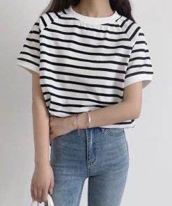 ｔシャツ・カットソー | カットソー チュニック レディース トップス 体型カバー シンプル Tシャツ きれいめ ストライプ柄 半袖 夏物 カジュアル 20代30代40代50代 ゆったり 通勤通学