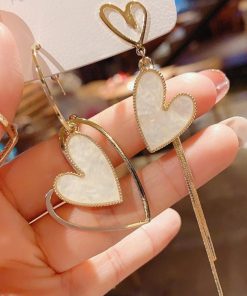 その他アクセサリー | ジュエリー 可愛い アクセサリー お呼ばれ きれいめ 韓国風 アシンメトリー 左右非対称 ハートピアス レディース 揺れる