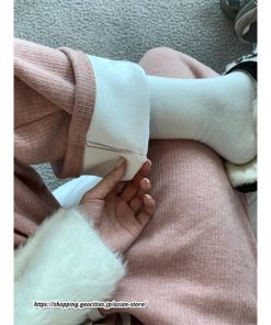 ワイドパンツ | ニットパンツ レディース 綿パンツ リブニット 秋冬 裏起毛 暖かい ロングパンツ ウエストゴム 春 パンツ シンプル 無地 ボトムス 部屋着 ズボン