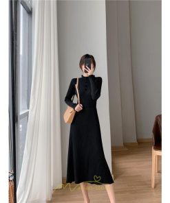 ニットワンピース | レディース 冬 きれいめ ロング おしゃれ 秋冬 長袖 送料無料 可愛い 着痩せ Aライン 20代30代40代50代 韓国風 ハイネック