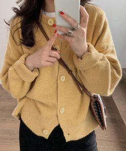 ニット・セーター | ニットトップス アウター ニットカーディガン 秋冬 長袖 無地カーデ シンプル レディース 大人かわいい ニットソー 韓国風