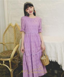 マキシ | ワンピース 夏 レース 半袖 ロングワンピ ワンピ ロング丈ワンピース ロングワンピース 無地 可愛い ナチュラル きれいめ 外出 大人 お出かけ かわいい 着痩せ