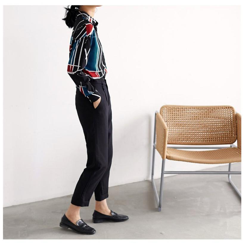 シャツ・ブラウス | シャツ ブラウスシャツ レディース トップス 長袖 ポロネックシャツ ブラウス シャツブラウス 春 夏 秋 レトロ カジュアル シャツ リゾート 幾何学模様