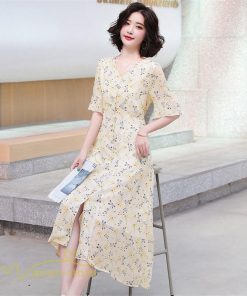 ミディアム | Aラインワンピース レディース ワンピース 着痩せ 上品 ハイウエスト サマーワンピース おしゃれ ゆったり Vネック 20代 30代 通勤 通学 お出かけ 40代 韓国風