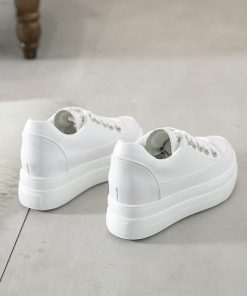 スニーカー | 厚底シューズ レディース 厚底 レースアップ ラウンドトゥ ウォーキングシューズ 靴 白 シューズ 厚底スニーカー ローカット スポーツ 黒