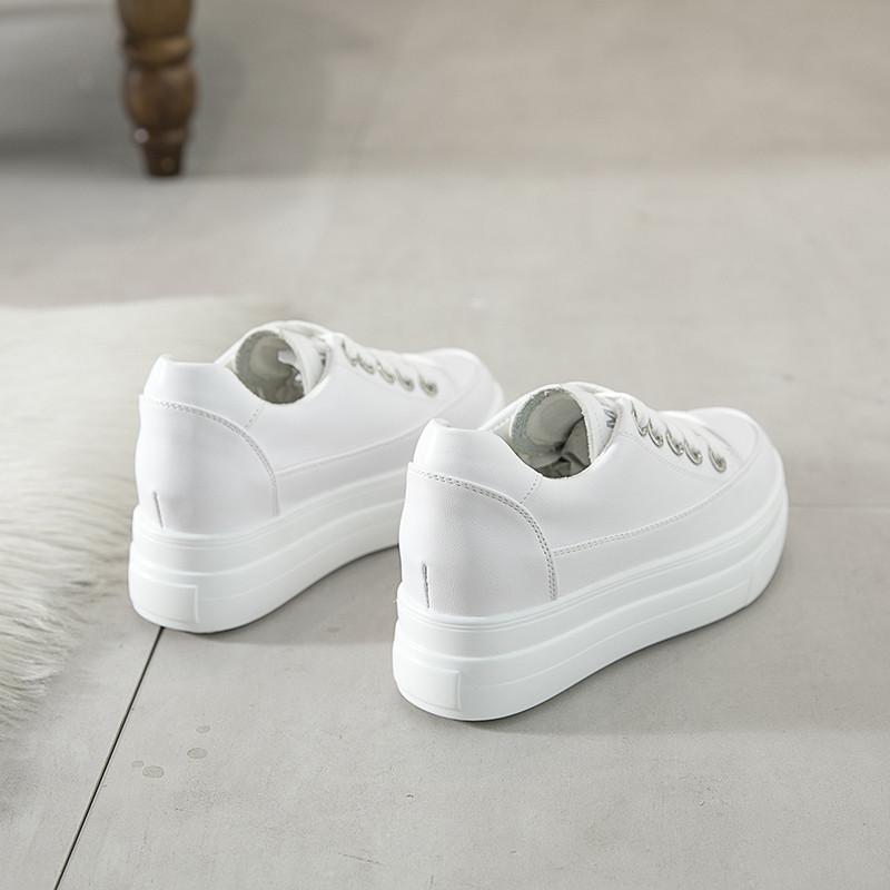 スニーカー | 厚底シューズ レディース 厚底 レースアップ ラウンドトゥ ウォーキングシューズ 靴 白 シューズ 厚底スニーカー ローカット スポーツ 黒