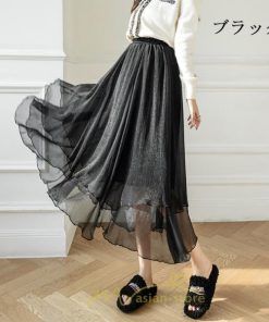 スカート | ロングレディース お花見 レディース チュール体型カバー おしゃれ 無地 可愛い カジュアル 30代 40代 20代 50代 韓国風