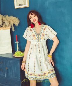 ミニ丈 | ワンピース ミニワンピース 膝上 レディース 夏 綿麻 きれいめ カジュアル 膝丈 Aライン おしゃれ 大人 可愛い セクシー Vネック 緑 赤 半袖 白 新作 上品