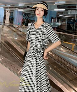 マキシ | ワンピース Aライン レディース チェック柄 上品 着痩せ Vネック 気質 ロングワンピース サマーワンピース 夏新作 大きいサイズ 40代 20代 30代 上品 通勤通学