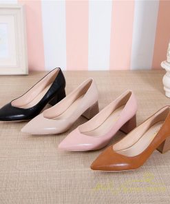 パンプス | 走れるポインテッドトゥ チャンキーヒール 黒 フォーマル オフィス レディース 入学式 入園式 卒業式 卒園式 5cmヒール 22cm 結婚式 靴 25cm