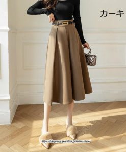スカート | ロング秋 冬 レディース ボトムス ロング フレアAライン プリーツ 30代 40代 50代  ラシャ 送料無料 暖か 2022年秋冬 通勤 通学