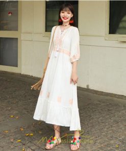 マキシ | ワンピース きれいめ レディース 夏 秋 ロング 上品 大人 七分袖 お出かけ 高見え 赤 白 黄色 上質 20代 50代 40代 ゆったり リゾート 30代 旅行 体型隠し