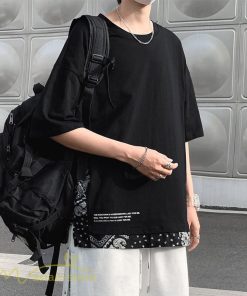 Tシャツ | Tシャツ メンズ 半袖 重ね着風 カジュアル半袖tシャツ 夏新作 メンズスタイル カットソー 上品 切り替え 2XL 大きいサイズ クルーネック 黒 白