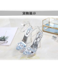パンプス | ハイヒール 靴 厚底 シューズ 厚底靴 コスプレシューズ 女性 レディース 大きいサイズ 透明 コンテスト 14cmヒール ポールダンス ストラップ セクシー