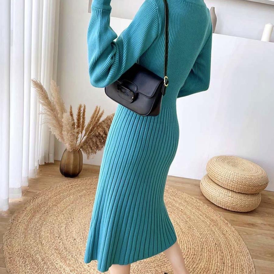 ワンピース | リブニット レディース 秋冬