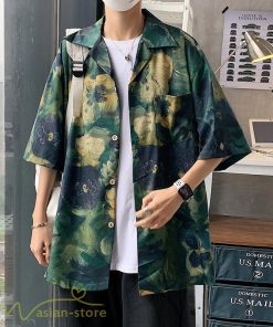 シャツ | ライトアウター メンズ メンズサマープリント カッコウイイ 夏服 新作 カジュアル レトロ風 上品 ワイドゆったり 大きいサイズ