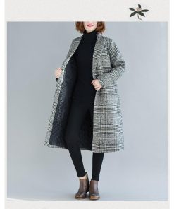 チェスターコート | タイムセール即日発送グレンチェックロングレディースアウターコート ロングコート チェック 千鳥柄 フォマール 厚手 2020 中綿 S~XXL