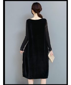 ミディアム | ワンピース 膝丈ワンピース 体型カバーワンピ 長袖 Aラインワンピース ゆったり カジュアル ドッド柄 通学通勤 オフィス M〜XXXL おしゃれ 2020春