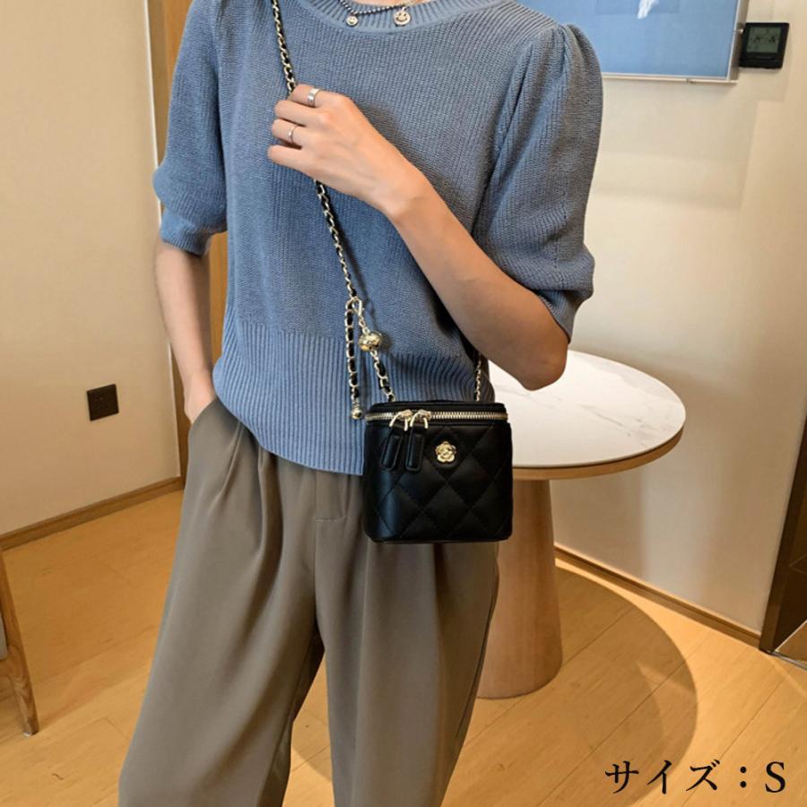 ショルダーバッグ | ミニバッグ 肩掛け キルティング チェーンバッグ レディース フェイクレザー ボックス斜め掛け