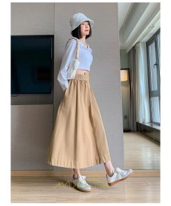 スカート | 綿秋 Aラインロングレディース 秋物 ボトムス 秋服 無地 体型カバー 30代通学通勤 40代50代 大人 おしゃれ感