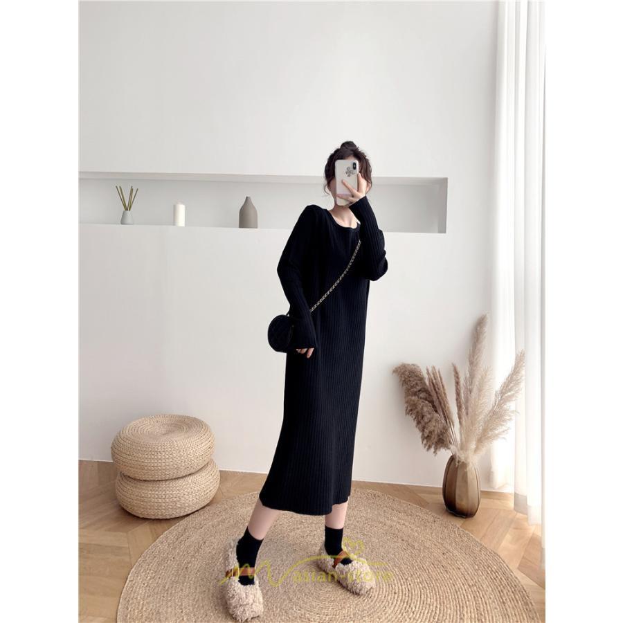 ニットワンピース | レディース 冬 きれいめ ロング おしゃれ 秋冬 長袖 送料無料 可愛い 上品 秋冬コーデ 小柄 萌え袖 20代30代40代50代 がーりー