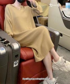 マキシ | ワンピース 秋 秋服 ニット レディース タートルネック 長袖 ニットワンピース ケーブル編み ゆったりタートル