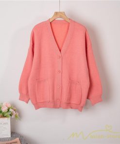 カーディガン | ニット秋冬レディース アウター ニット セーター 羽織り フロントボタン ポケット 長袖 パフスリーブ 無地 20代40代 通学通勤