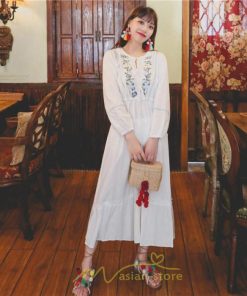 マキシ | ワンピース レディース ロング 夏秋 ゆったり 丸首 ナチュラル フレア ウィメンズ 女性用 同窓会 女子会 普段使い デート カジュアル 人気 Aライン 着やせ