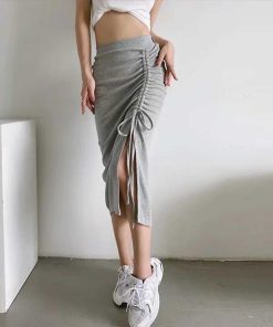 タイトスカート | 編み上げレースアップスカートハイウエスト