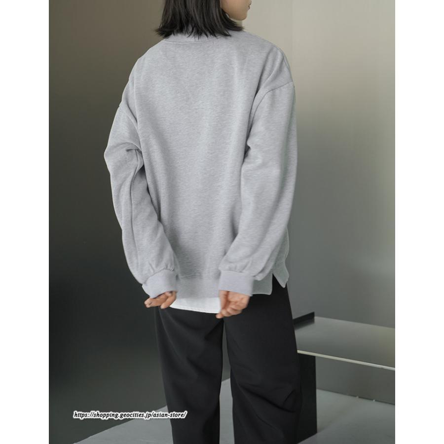 パーカー | 裏起毛トレーナー レディース スウェット トップス ボリューム感 ビッグシルエット オーバーサイズ あったか トレーナー 無地 秋冬 軽い しっとり