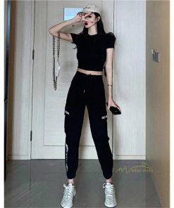 その他 | カーゴパンツ レディース ロングパンツ テーパード シルエット ボトムス 長ズボン ヒップホップ 流行 格好いい ストリート 大きいサイズ ゆったり デザイン