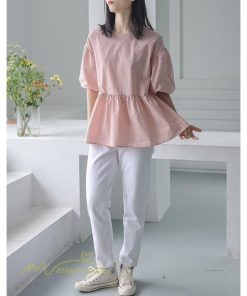 tシャツ・カットソー | Tシャツ レディース トップス サマー 半袖 無地 ゆったり ゆったり 可愛い フェイク 春物 夏服 カットソー 20代30代40代 ブラウス 薄手 体型カバー シンプル