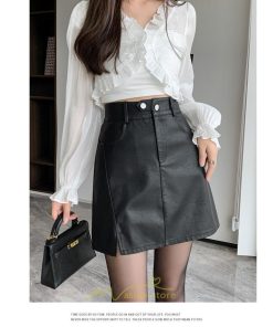 スカート | ミニレディース レザー Aライン タイト フェイクレザー 美シルエット シンプル ショート丈 着回し 通勤 お出かけ カジュアル
