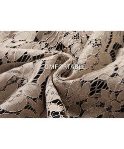 レースワンピース | ミモレフレアパーティードレス 結婚式二次会上品発表会入園式 袖あり七分袖 総レース 裏地あり エレガント シルエット フォーマル