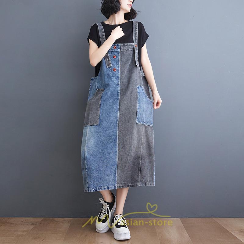 オーバーオール サロペット | サロペット レディース 春夏秋冬 オールインワン オーバーオール ワンピース 体型カバー デニム ロング丈 20代 大きいサイズ 50代 40代 おしゃれ 30代