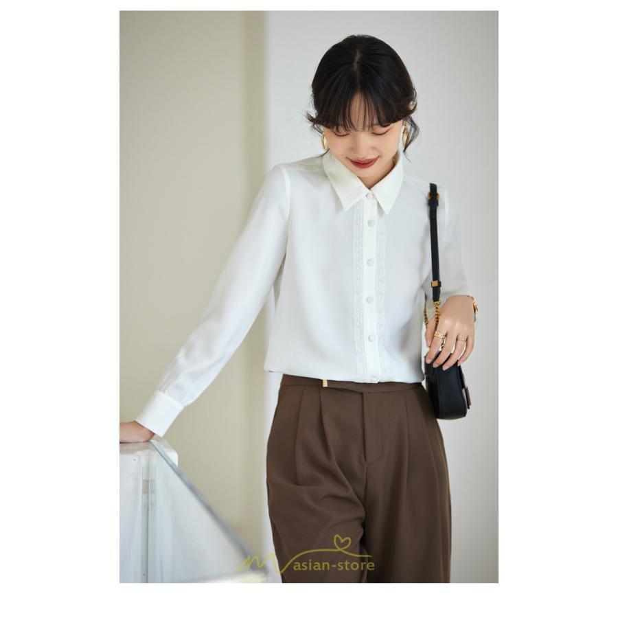 シャツ・ブラウス | ブラウス レディース 長袖 50代 白 シャツ ゆったり トップス きれいめ フォーマル 上品 フェミニン 青 高品質 40代 OL 通勤 フォーマル 20代 30代