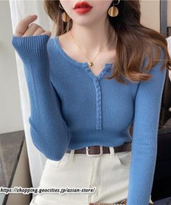 ニット・セーター | カットソー ニット レディース リブニット 長袖 秋冬 春 トップス スリム ストレッチ インナー 無地 着痩せ 長袖ニット 長袖カットソー プルオーバー 通学通勤