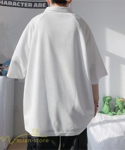 Tシャツ | ポロシャツ メンズ シャツ トップス 半袖 無地 シンプル カジュアル 夏新作 大きいサイズ 黒 白 ゆったり サマーシャツ ファスナー 大きいサイズ 体型カバー