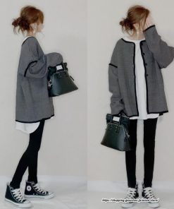 カーディガン | 秋冬 レディース 長袖 アウター 羽織り ツイード ノーカラー ツイードノーカラーゆったり トップス カーディ 楽チン