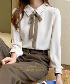 シャツ・ブラウス | ブラウス ボウタイ 長袖 レディース トップス 春秋 おしゃれ きれいめ かわいい オフィス フォーマル シンプル 通勤通学 20代30代40代 夏物 シフォン リボン付き