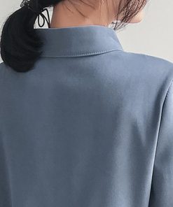 シャツ・ブラウス | フォーマル バルーン袖 スタンドカラー 無地 長袖チュニックシャツ おしゃれ 着やせ ハンドカラー レディース ブラウス トップス