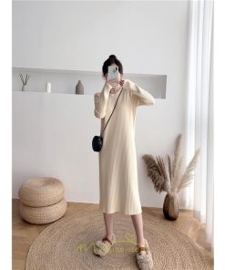 ニットワンピース | レディース 冬 きれいめ ロング おしゃれ 秋冬 長袖 送料無料 可愛い 上品 秋冬コーデ 小柄 萌え袖 20代30代40代50代 がーりー