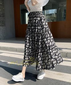 スカート | フレアロング レディース シフォンシフォン マキシマキシ 無地 体型カバー ウエストゴム マキシ丈 ひざ下 花柄 上品 膝下
