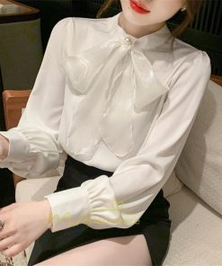 シャツ・ブラウス | ブラウス レディース きれいめ 40代 春夏秋新作 オシャレブラウス リボンネック 長袖トップス 大人 通勤OL カジュアル 50代 ゆったり エレガント シャツ30代