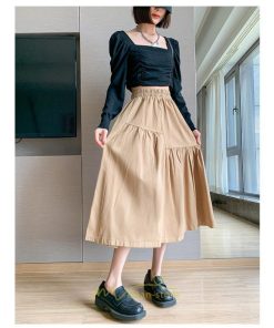 スカート | フレア フレアマキシ ロングコットン ウエストゴム マキシロング夏 秋服 ナチュラル 夏服