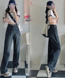 ワイド、バギーパンツ | レトロ デニムワイドパンツ ハイウエスト